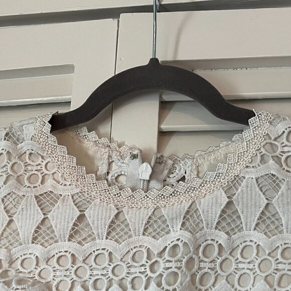 Lulus Kenna White Crochet Lace Sleeveless Bodycon Dress small - Picture 6 of 14